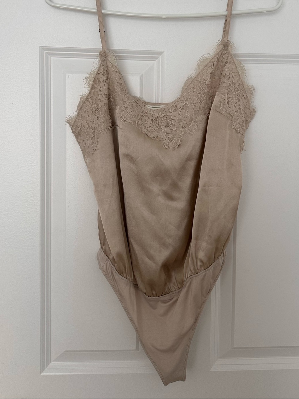 Abercrombie & Fitch Lace-Trim Cami Bodysuit - Taupe